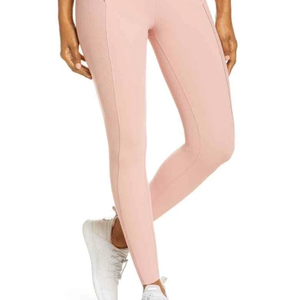 Nike Yoga Luxe Womens Infinalon Ruffled 7/8 Tights Pink Size small